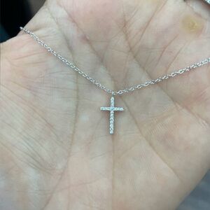 Nicole Rose White Gold Diamond Cross Necklace